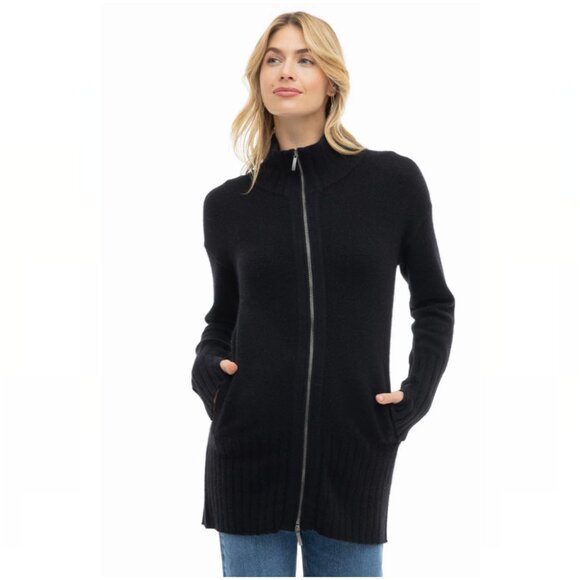 Pura Cashmere Zip Up Cardigan - Picture 1 of 11